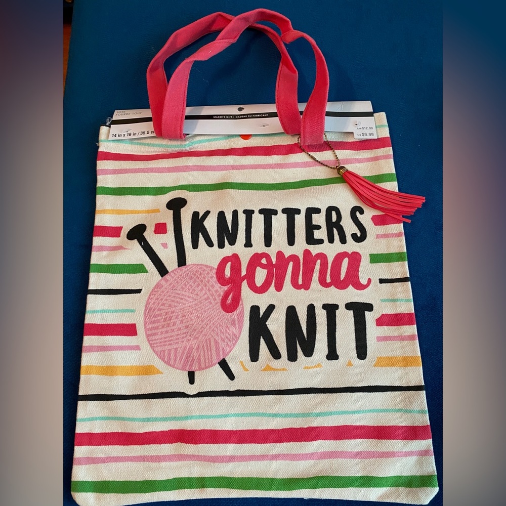 Knitters Gonna Knit Canvas Tote